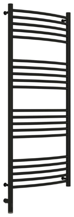 Электрический полотенцесушитель Богема 3.0 выгнутая 1200х500 МЭМ левый (матовый чёрный) Сунержа арт. 31-5802-1250