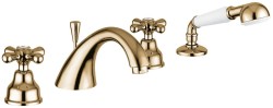 Emmevi смеситель с ручным душем на борт ванны, 4 отверстия, Deco Classic, бронза арт. 12120/BR Emmevi смеситель с ручным душем на борт ванны, 4 отверстия, Deco Classic, бронза арт. 12120/BR