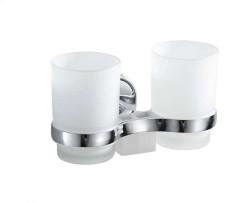 Держатель стакана двойной, матовое стекло, Haiba, хром арт. HB1908 Держатель стакана двойной, матовое стекло, Haiba, хром арт. HB1908