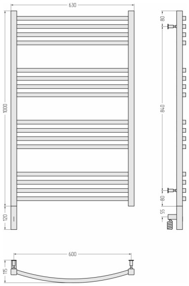 Электрический полотенцесушитель Аркус 3.0 1000х600 МЭМ левый (сатин) Сунержа арт. 071-5704-1060