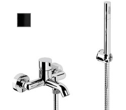 Remer Смеситель для ванной однорычажный Metrica MC027MDCFP длина шланга 150 см, черный глянец Remer Смеситель для ванной однорычажный Metrica MC027MDCFP длина шланга 150 см, черный глянец