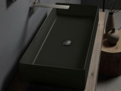 Scarabeo Раковина накладная, без перелива, без отверстий, цвет лава матовая с антибактериальным и грязеотталкивающим покрытием BIOKER, Teorema 2.0 арт. 5102 37 BK