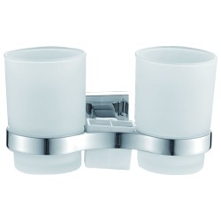 Держатель стакана двойной, матовое стекло, Haiba, хром арт. HB8608 Держатель стакана двойной, матовое стекло, Haiba, хром арт. HB8608