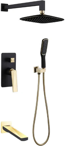 Boheme Смеситель встроенный с изливом черный+золото Venturo арт. 384-B-2 Boheme Смеситель встроенный с изливом черный+золото Venturo арт. 384-B-2