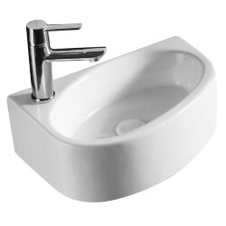 Azario Раковина 42х29х14, подвесная левая, белая арт. AZ-4519A