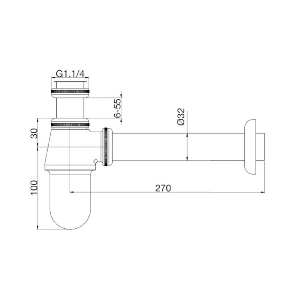Webert сифон для раковины, AC0021010 цвет: золото