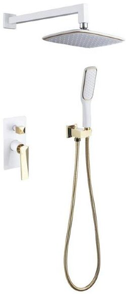 Boheme Смеситель встроенный + верхний душ + ручной душ белый+золото Venturo арт. 384-W Boheme Смеситель встроенный + верхний душ + ручной душ белый+золото Venturo арт. 384-W