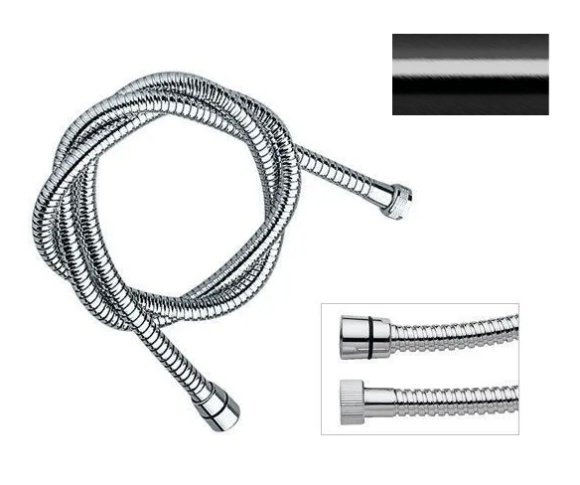 Remer Душевой шланг 150 см 333CN150CFP, цвет: черный