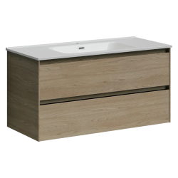 Sancos Тумба подвесная Cento 990х450х500, c двумя ящиками оснащенными доводчиками, карпатская ель, арт.CN100KE