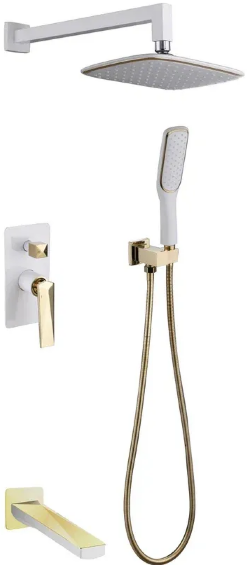 Boheme Смеситель встроенный с изливом белый+золото Venturo арт. 384-W-2 Boheme Смеситель встроенный с изливом белый+золото Venturo арт. 384-W-2