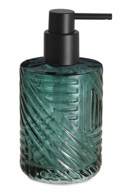 Gedy Настольный стеклянный дозатор с черной пластиковой помпой Corinne, зеленый арт. CR80(07)