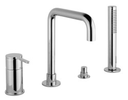 Emmevi комплект однорычажного смесителя на борт ванны на 4 отверстия с изливом 15,3 см, Filobrass, хром арт. 85120/CR Emmevi комплект однорычажного смесителя на борт ванны на 4 отверстия с изливом 15,3 см, Filobrass, хром арт. 85120/CR