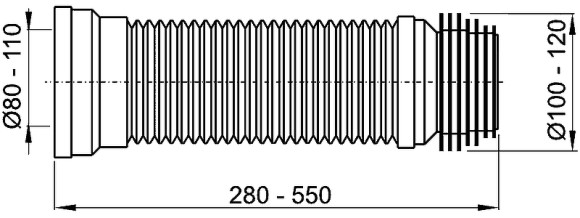 Alcaplast Фановая труба гофровая белая, белый арт. A97