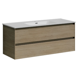 Sancos Тумба подвесная Cento 1190х450х500, c двумя ящиками оснащенными доводчиками, карпатская ель, арт. CN120-1KE