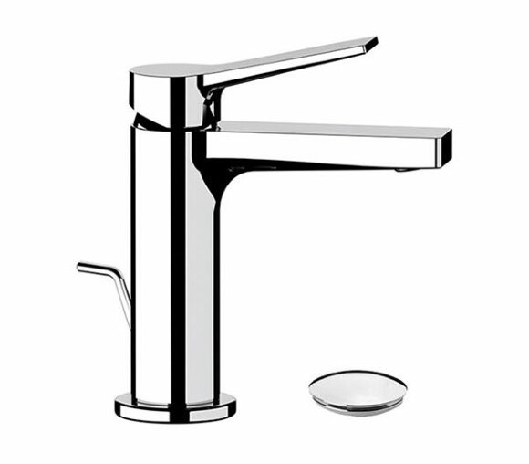 Remer Смеситель для раковины SL10 SLASH однорычажный с автоматическим донным клапаном (хром)