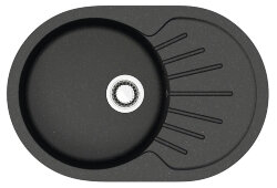 Azario Кухонная мойка Flora 730x450x215 искусственный мрамор, черная FLORA арт. CS00079913