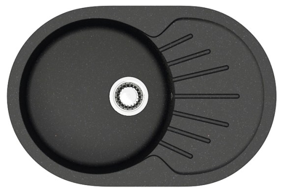 Azario Кухонная мойка Flora 730x450x215 искусственный мрамор, черная FLORA арт. CS00079913 Azario Кухонная мойка Flora 730x450x215 искусственный мрамор, черная FLORA арт. CS00079913