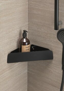 STIL HAUS угловая полка из нержавеющей стали 316, винтовое крепление черный матовый, арт. 1292(23) STIL HAUS угловая полка из нержавеющей стали 316, винтовое крепление черный матовый, арт. 1292(23)