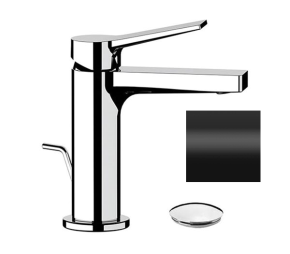 Remer Смеситель для раковины SL10NO SLASH однорычажный с автоматическим донным клапаном (черный) Remer Смеситель для раковины SL10NO SLASH однорычажный с автоматическим донным клапаном (черный)