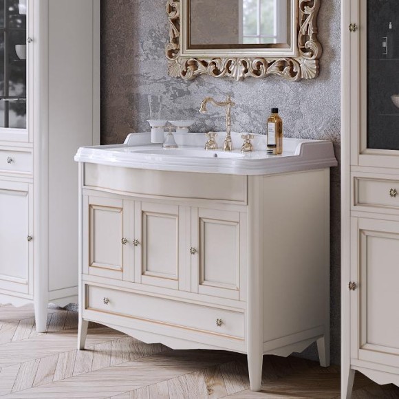 Tiffany World База с раковиной simas ar874bi*1 105х56см, напольная, с 1отв., 3 расп. Дв. И 1ящик, доводч. Blum, ручки: riflesso бронза, Veronica, vintage VER4105-V+AR874bi*1 комплект Tiffany World База с раковиной simas ar874bi*1 105х56см, напольная, с 1отв., 3 расп. Дв. И 1ящик, доводч. Blum, ручки: riflesso бронза, Veronica, vintage VER4105-V+AR874bi*1 комплект