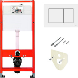 TECE Инсталляция для подвесного унитаза с белой кнопкой смыва base арт. 9400413 TECE Инсталляция для подвесного унитаза с белой кнопкой смыва base арт. 9400413