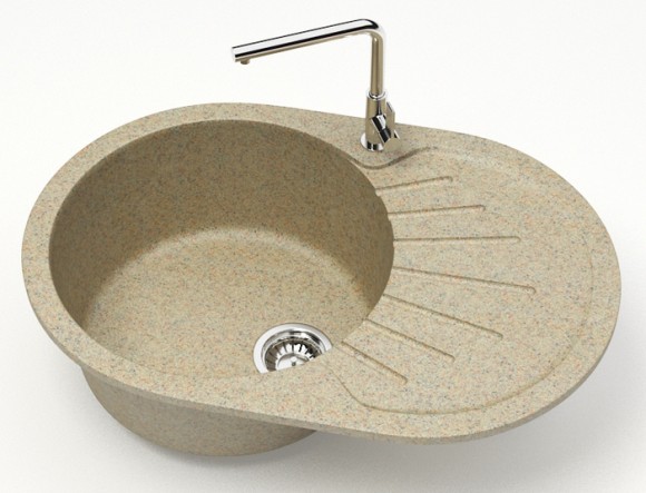 Azario Кухонная мойка Flora 730x450x215 искусственный мрамор, песочная FLORA арт. CS00079915 Azario Кухонная мойка Flora 730x450x215 искусственный мрамор, песочная FLORA арт. CS00079915