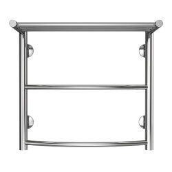 Azario Полотенцесушитель водяной 500/500 с полкой, 2 секции, нижнее/диагональное подключение, 1/2", хром, Verona арт. AZ04155P