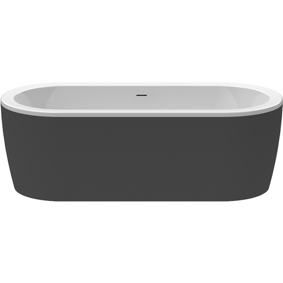 Cezares Акриловая ванна 180x80 SLIM CENTRAL Черный матовый. Белый - SLIM CENTRAL-180-80-60-NERO-SET