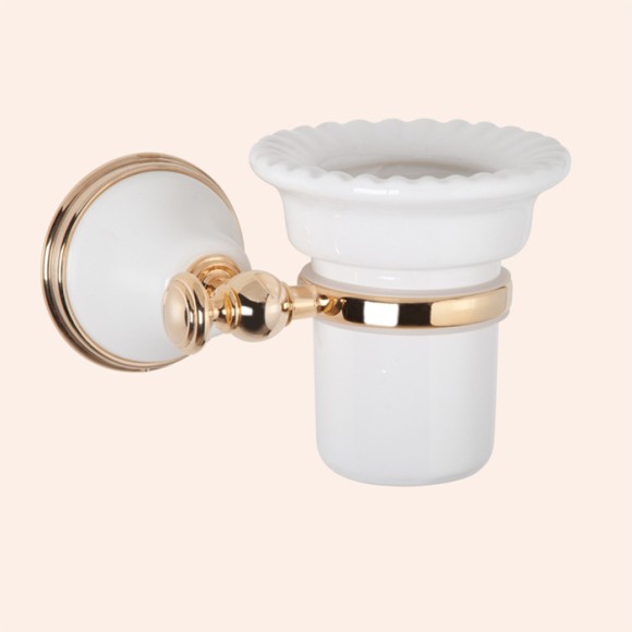 Tiffany World Подвесной cтакан, керамический (белый), Harmony, белый/золото TWHA109bi/oro