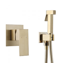 Abber Смеситель с гигиеническим душем Daheim, золото арт. AF8225G