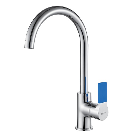 Смеситель для кухни с высоким поворотным изливом, Lemark Aura, хром арт. LM0605C