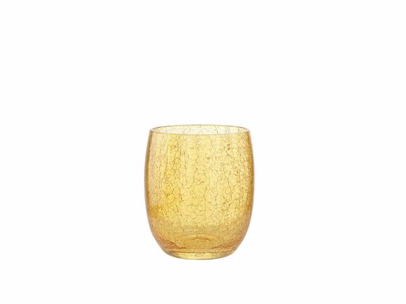 STIL HAUS настольный стакан с эффектом битого желтого стекла желтый Cracle, арт. 1125(AM)