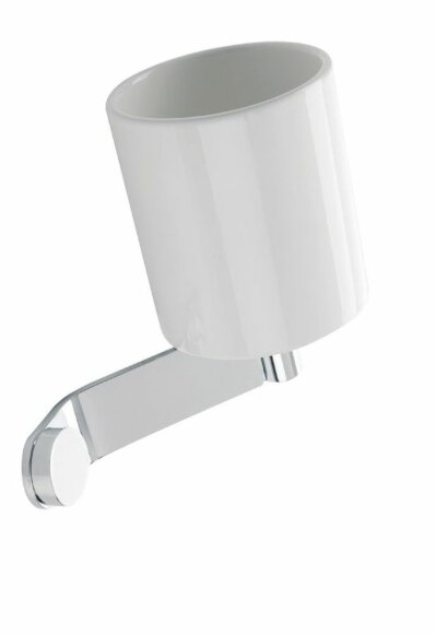 STIL HAUS настенный белый керамический стакан хром Bucket, арт. BK10(08-BI)