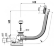 Alcaplast Сифон для ванны автомат комплект, металл (80cm), хром арт. A55K-80-RU-01