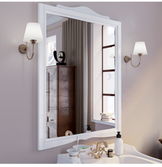 Tiffany World Зеркало подвесное, в деревянной раме 83х110см, Veronica Nuovo, белый VER1183-B