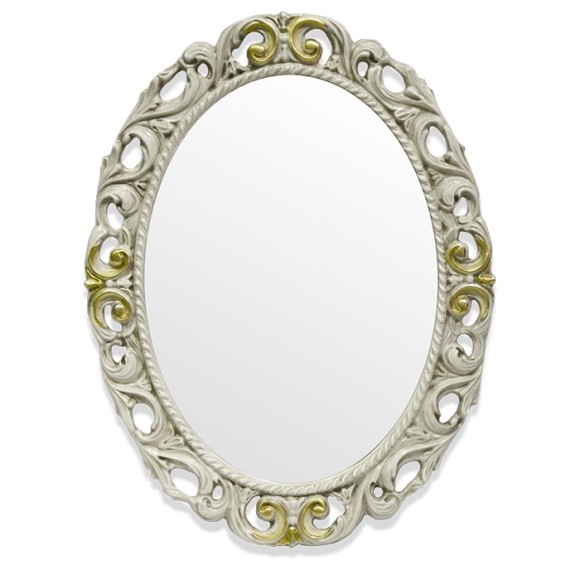 Tiffany World Зеркало в раме 72х92см, слоновая кость/золото TW03642avorio/oro