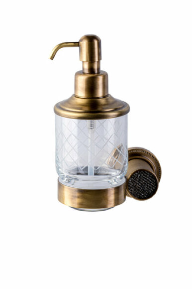 Boheme Дозатор для жидкого мыла латунь, стекло, бронза Royal cristal арт. 10932-BR-B