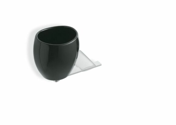 STIL HAUS настенный черный керамический стакан хром Aria, арт. AR10(08-NE)