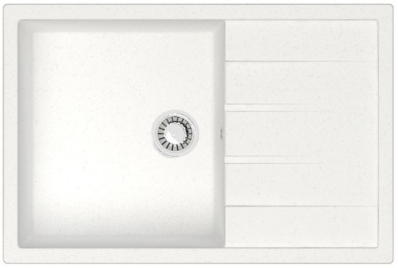 Azario Кухонная мойка Vision 750x505x218 искусственный мрамор, белая Vision арт. CS00078336