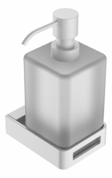 Boheme Дозатор для жидкого мыла латунь, стекло, белые Q арт. 10957-MW