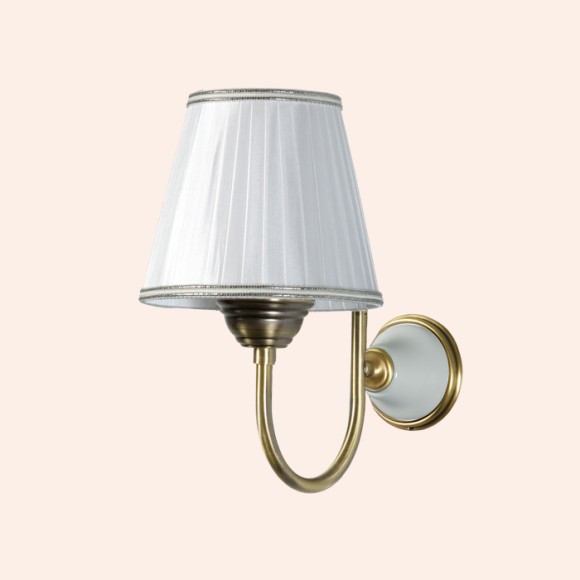 Tiffany World Настенная лампа светильника с основанием, Harmony, белый/бронза TWHA029bi/br без абажура