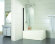Azario Шторка для ванны 800х1400, прозрачное стекло 5 мм, цвет профиля черный, Merrit - AZ-NF6211 800 BLACK