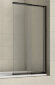 Azario Шторка для ванны 800х1400, Easy Clean раздвижная, прозрачное стекло 5 мм, цвет профиля черный, Merrit - AZ-NF6122 800 BLACK
