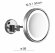 Gedy Настенное круглое косметическое зеркало (5x) с LED подсветкой (кабель и вилка) Vincent, хром арт. 2118(13)