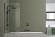 Azario Шторка для ванны 800х1400, прозрачное стекло 6 мм, цвет профиля черный, Merrit - AZ-NF6211-1 800 BLACK
