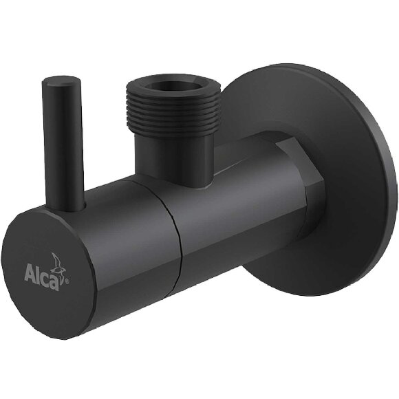 Alcaplast Запорный вентиль угловой матовый, черный арт. ARV003-BLACK