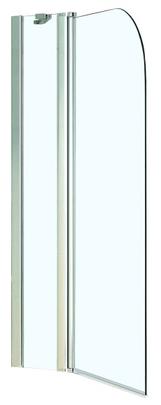 Azario Шторка для ванны 1100(700+400)х1400 прозрачное стекло 6 мм, цвет профиля серебро, Merrit - AZ-NF6221 1100