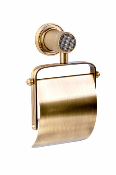 Boheme Держатель туалетной бумаги с крышкой латунь, стекло, бронза Royal cristal арт. 10921-BR