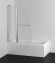 Azario Шторка для ванны 100*140 с поручнем, хром, прозрачное стекло 6 мм., Boston - AZ-142TB