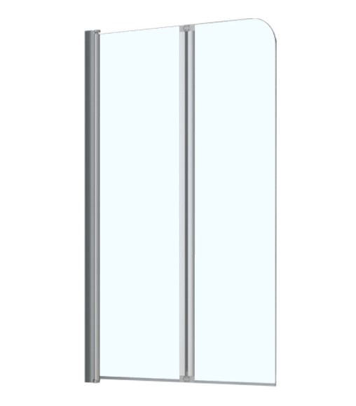 Azario Шторка для ванны 80x140 хром, прозрачное стекло 4 мм., Boston - AZ-141 80 (41,5+38,5)*140